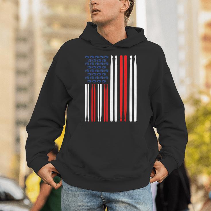USA Flag Drummer Music Drum Kit Unisex Hoodie USA Flag Drummer Music Drum Kit Unisex Hoodie