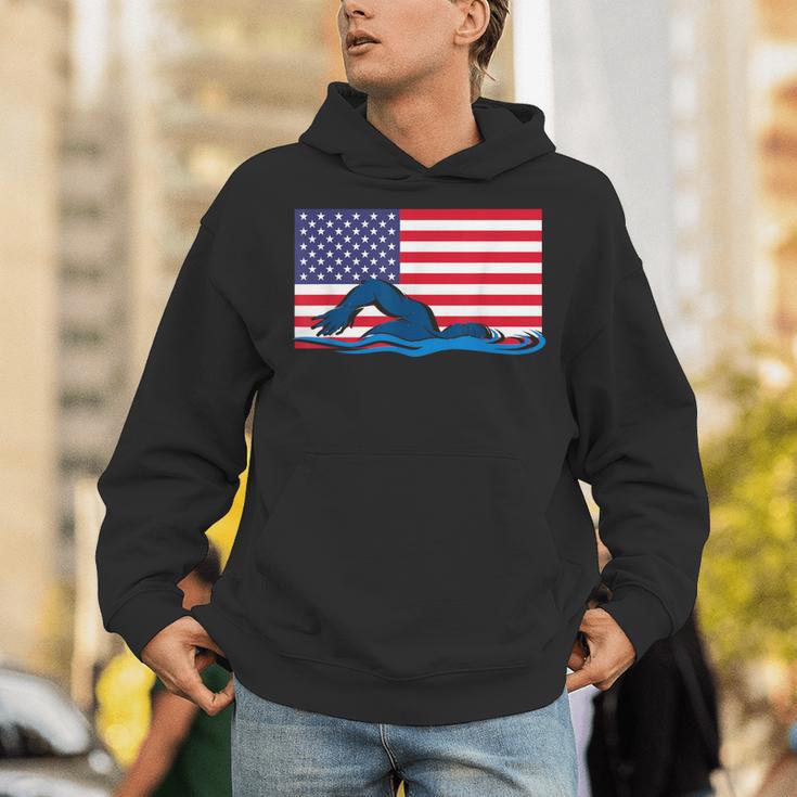 USA Flag Swimmer Swimming Sport Athlete Swim Swimming Unisex Hoodie USA Flag Swimmer Swimming Sport Athlete Swim Swimming Unisex Hoodie