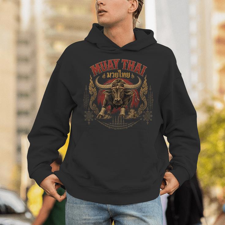 Vintage Muay Thai Dad Thai Boxing Fighter Father Buffalo Unisex Hoodie Vintage Muay Thai Dad Thai Boxing Fighter Father Buffalo Unisex Hoodie