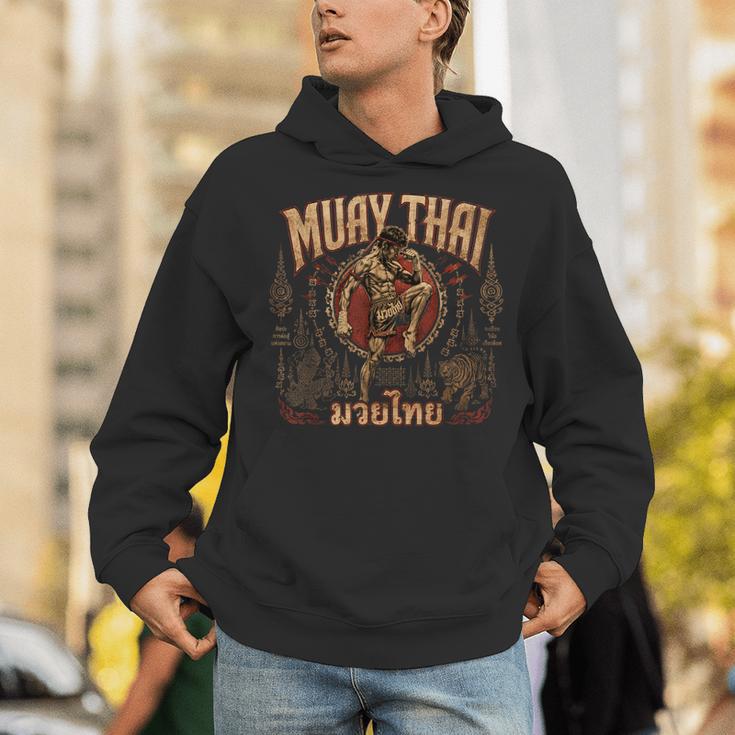 Vintage Muay Thai Wai Kru Thai Boxing Ritual Art Unisex Hoodie