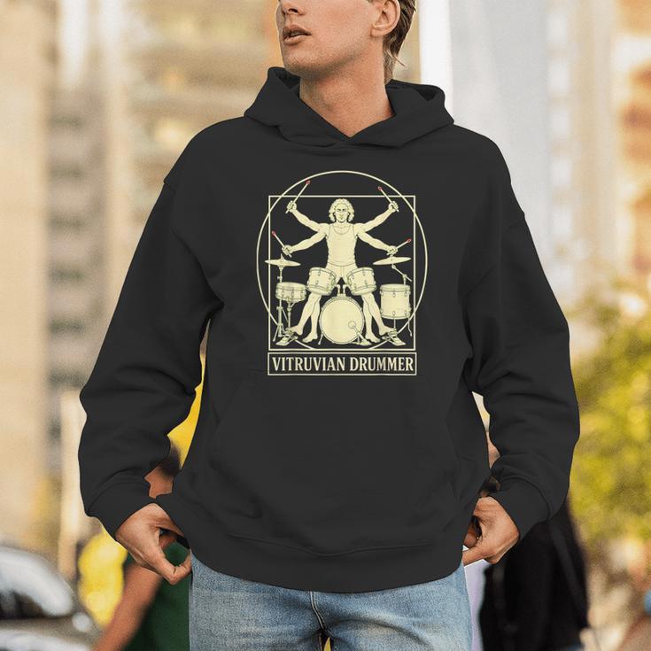 Vitruvian Drummer Drum Kit Music Lover Musician Men Unisex Hoodie