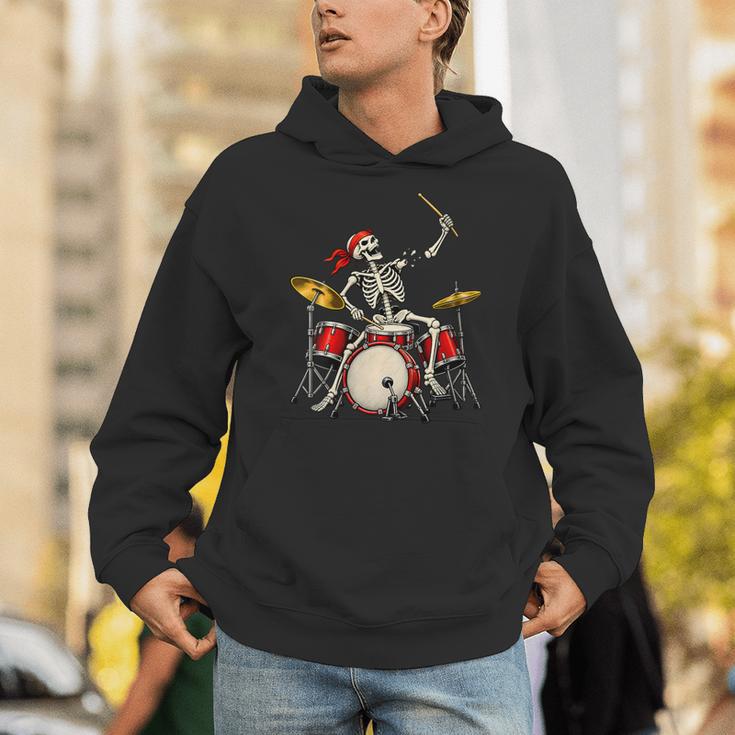 Women's Skeleton Drummer Skull Drum Kit Halloween Unisex Hoodie Women's Skeleton Drummer Skull Drum Kit Halloween Unisex Hoodie