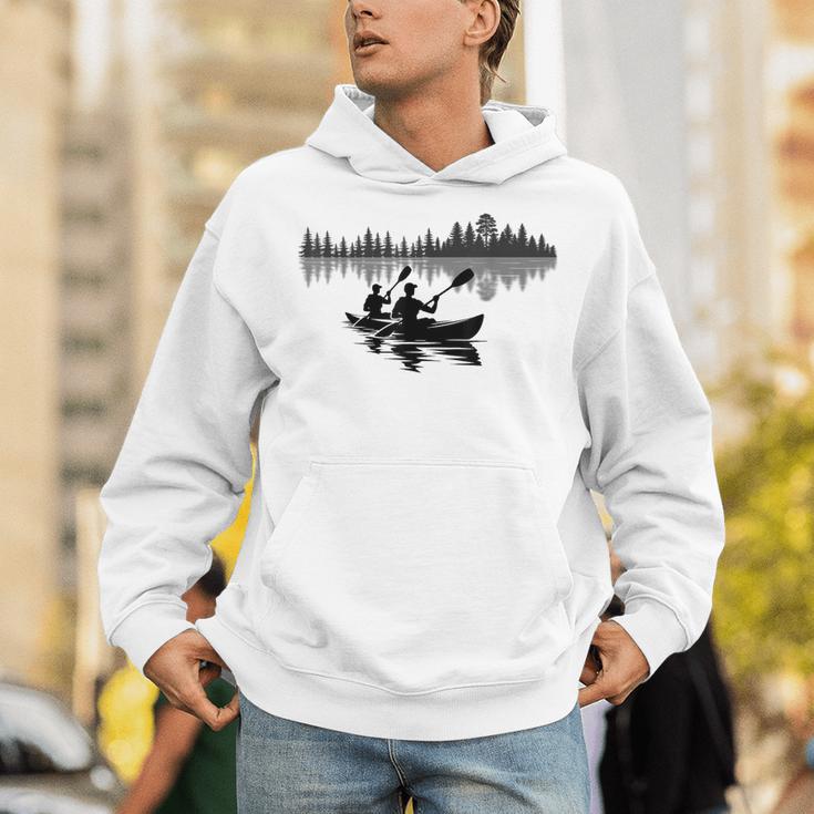 Canoe Silhouette Forest Lake Reflection Unisex Hoodie Canoe Silhouette Forest Lake Reflection Unisex Hoodie