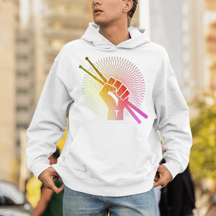 Drummer Drumsticks Fist Drum Kit Sweatshirt Unisex Hoodie