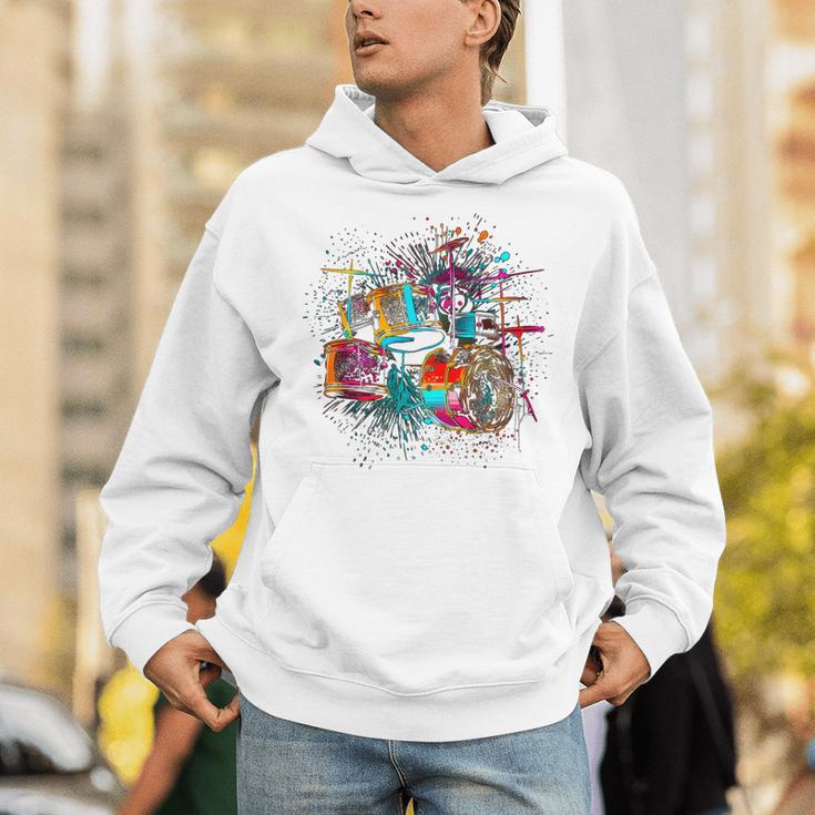 Drums Pop Art Drummer Drum Kit Unisex Hoodie Drums Pop Art Drummer Drum Kit Unisex Hoodie