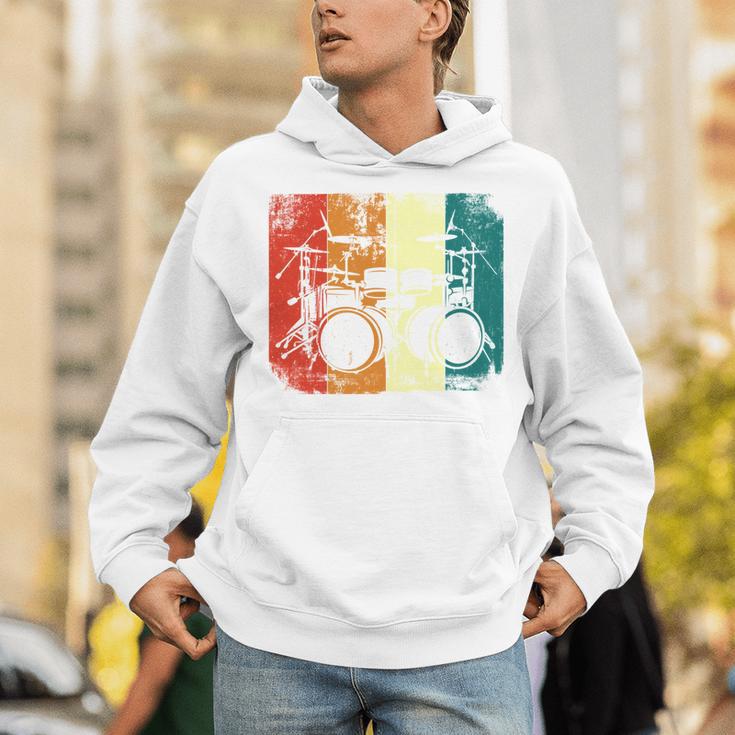 Drumset Cool Retro Vintage Drum Kit Drummer Music Percussion Unisex Hoodie Drumset Cool Retro Vintage Drum Kit Drummer Music Percussion Unisex Hoodie