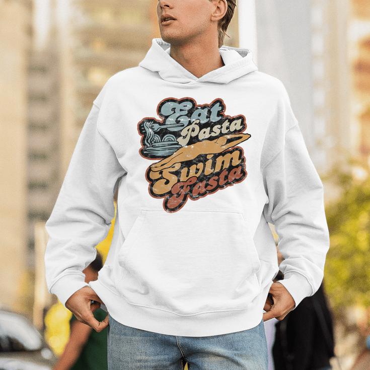 Eat Pasta Swim Fasta Swimmer Vintage Swimming Unisex Hoodie