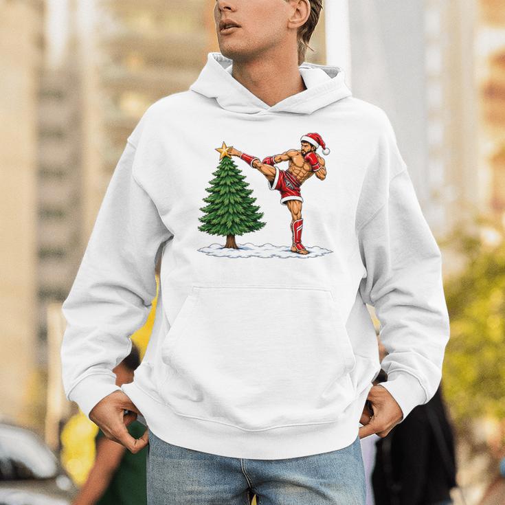 Festive Muay Thai Santa Christmas Unisex Hoodie Festive Muay Thai Santa Christmas Unisex Hoodie