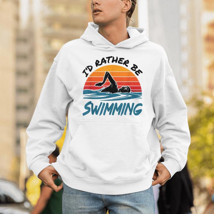 I'd Rather Be Swimming Retro Swim Swimmer Unisex Hoodie I'd Rather Be Swimming Retro Swim Swimmer Unisex Hoodie