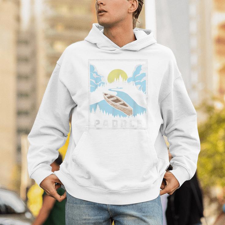 Paddle Retro Style Canoe & Outdoors Simple Canoeing Graphic Unisex Hoodie