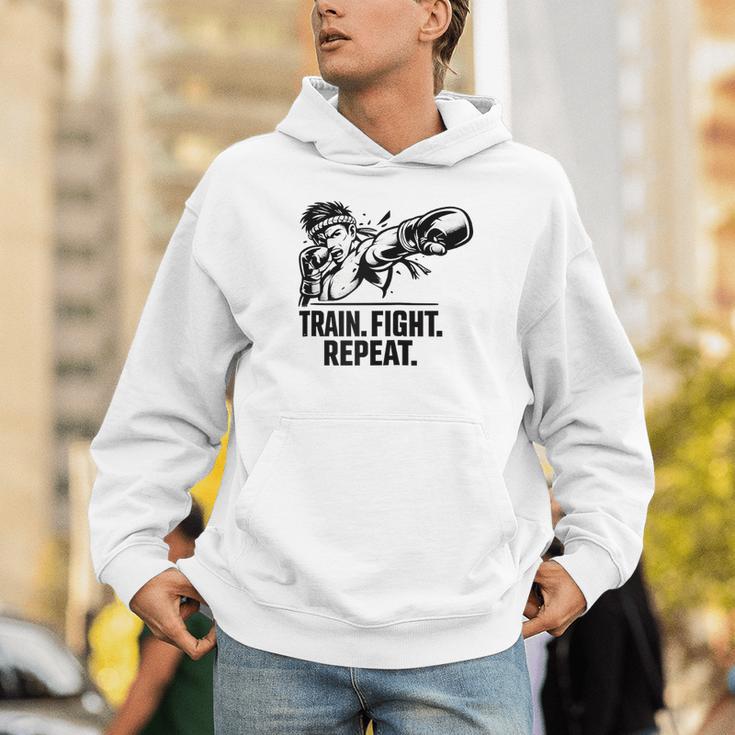 Train Fight Repeat Nak Muay Thai Boxing Fighter Raglan Baseball Tee Unisex Hoodie Train Fight Repeat Nak Muay Thai Boxing Fighter Raglan Baseball Tee Unisex Hoodie