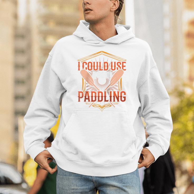I Could Use A Good Paddling Canoe Canoeing Paddle Men Women Raglan Baseball Tee Unisex Hoodie