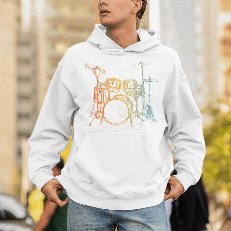 Vintage Drummer Drum Kit Unisex Hoodie