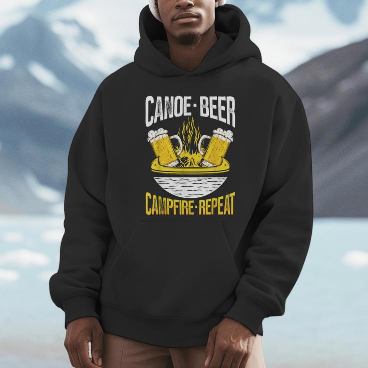 Canoe Beer Campfire Repeat Kayak Canoe Unisex Hoodie