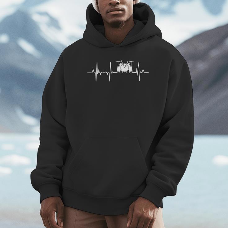 Drum Kit Cardiogram Drum Musician ECG Unisex Hoodie