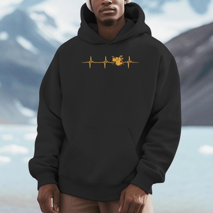 Great Drum Kit Heartbeat Drummer Unisex Hoodie