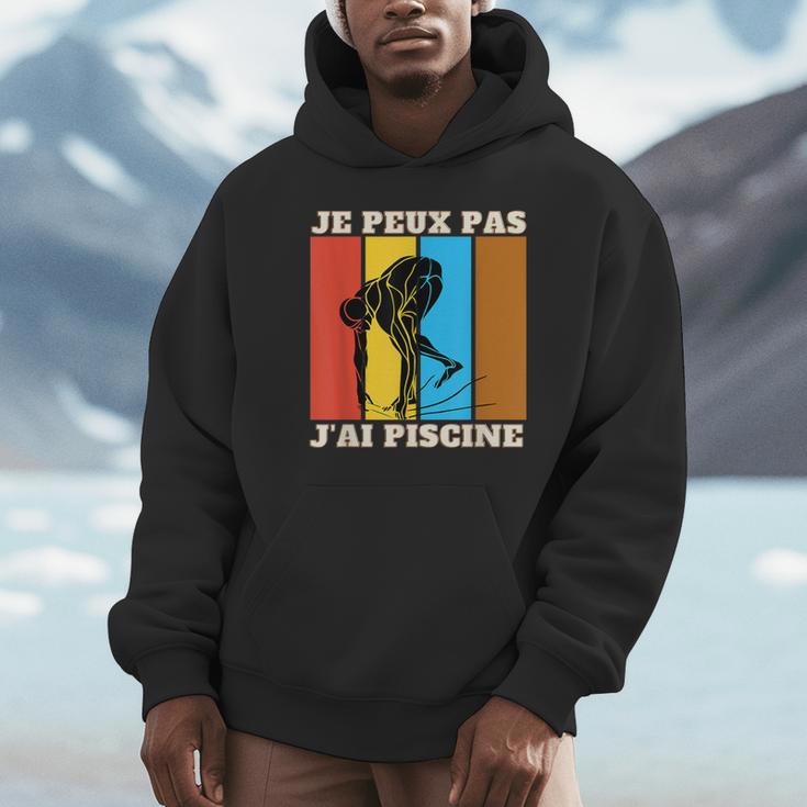 Je Peux Pas J'Ai Piscine Swimming Humour Retro Swimming Pool Unisex Hoodie Je Peux Pas J'Ai Piscine Swimming Humour Retro Swimming Pool Unisex Hoodie