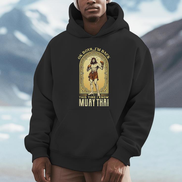 Jesus Knows Muay Thai Boxing Kickboxing MMA Unisex Hoodie