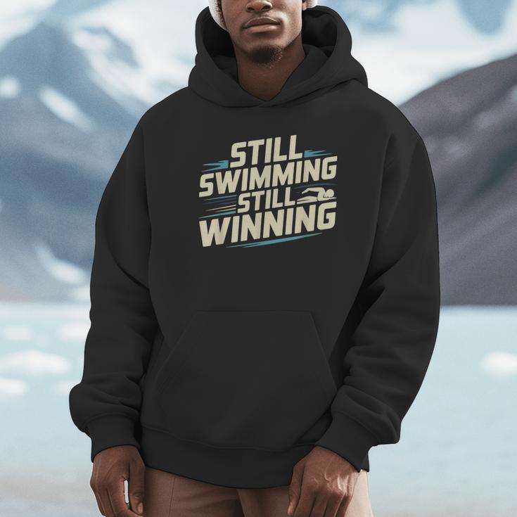 Masters Swimmer Still Swimming Competing Winning Adult Unisex Hoodie Masters Swimmer Still Swimming Competing Winning Adult Unisex Hoodie