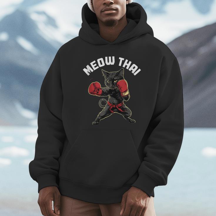 Meow Thai Muay Thai Boxing Cat Martial Arts MMA Boxer Unisex Hoodie