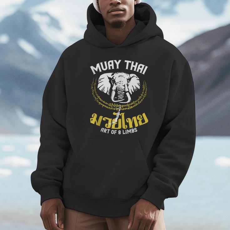 Muay Thai Elephant Martial Arts Thai Boxing Coach Lover Unisex Hoodie