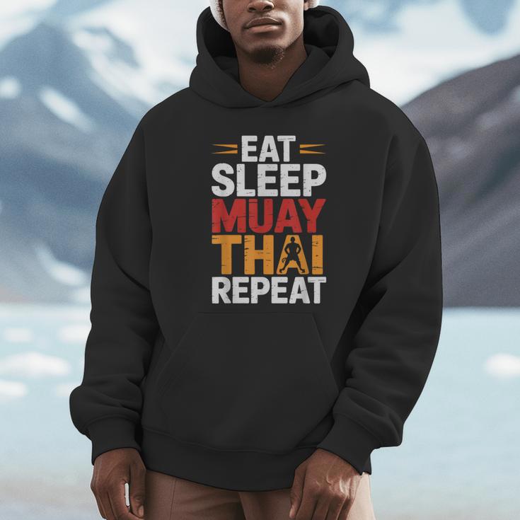 Muay Thai Fighter Eat Sleep Repeat Lifestyle Training Unisex Hoodie Muay Thai Fighter Eat Sleep Repeat Lifestyle Training Unisex Hoodie