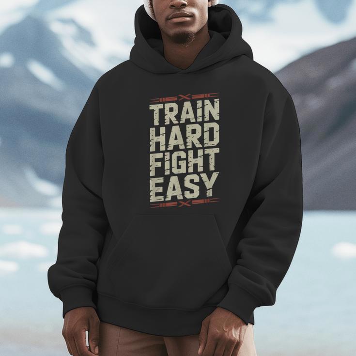 Muay Thai Fighter Train Hard Fight Easy Training Motivation Unisex Hoodie Muay Thai Fighter Train Hard Fight Easy Training Motivation Unisex Hoodie