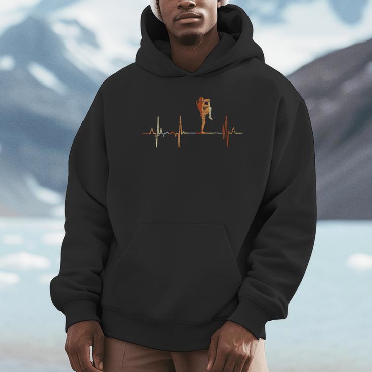 Muay Thai Heartbeat Vintage ECG Cardiogram Retro Unisex Hoodie