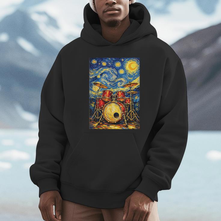 Starry Night Drum Kit Van Gogh Style Art Unisex Hoodie Starry Night Drum Kit Van Gogh Style Art Unisex Hoodie
