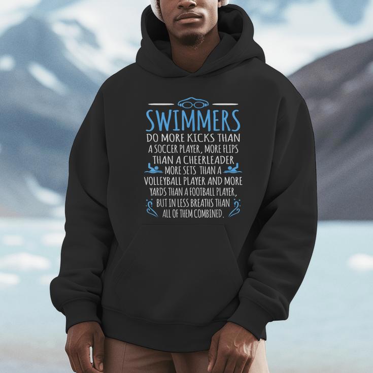Swimmers Facts Swimming Swim Coach Men Women Graphic Small Unisex Hoodie