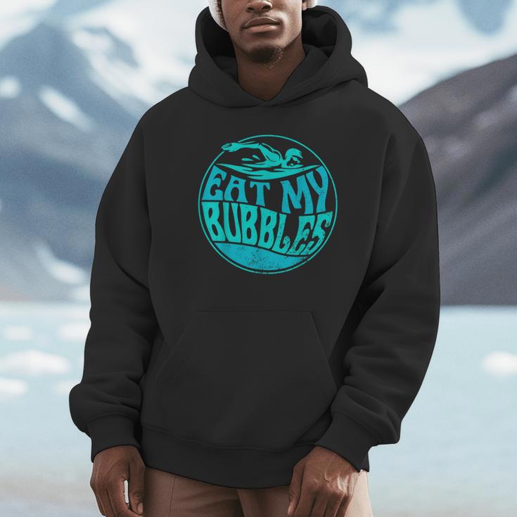 Swimming Quote For Swimmers Swim Team Eat My Bubbles Unisex Hoodie