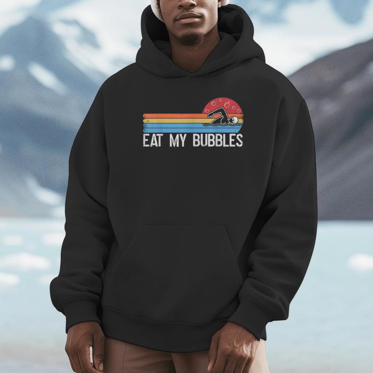 Swimming Swimmer Eat My Bubbles Swim Retro Unisex Hoodie Swimming Swimmer Eat My Bubbles Swim Retro Unisex Hoodie