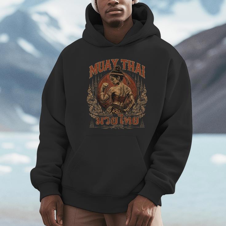Weathered Muay Thai Fighter Thai Boxing Warrior Art Unisex Hoodie