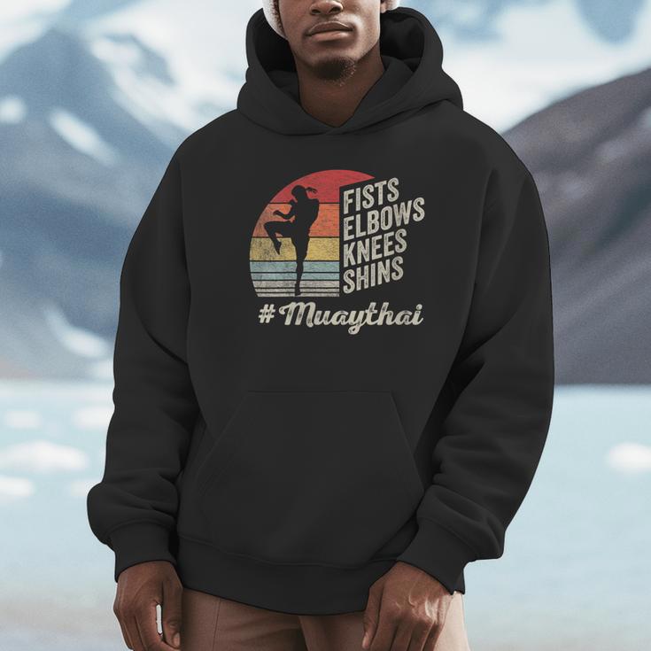 Women's Muay Thai Martial Arts Fighter Retro Vintage Sunset Graphic Unisex Hoodie