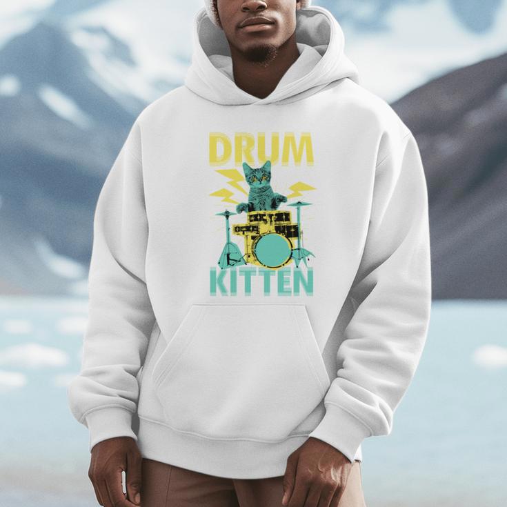 Cute Drummer Cat Drum Kitten Unisex Hoodie Cute Drummer Cat Drum Kitten Unisex Hoodie