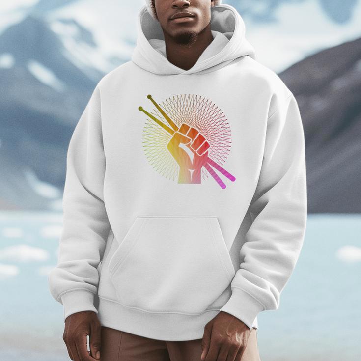 Drummer Drumsticks Fist Drum Kit Sweatshirt Unisex Hoodie