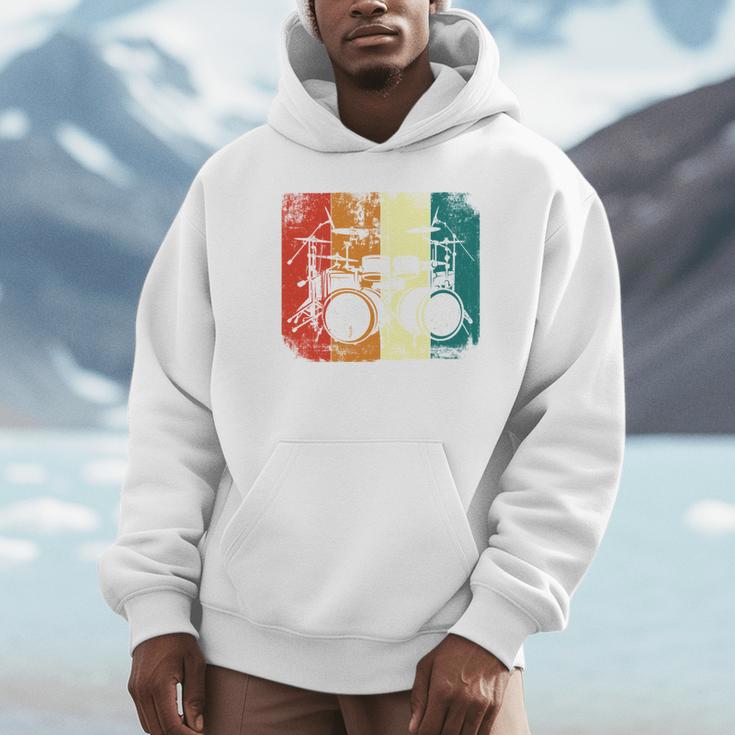 Drumset Cool Retro Vintage Drum Kit Drummer Music Percussion Unisex Hoodie Drumset Cool Retro Vintage Drum Kit Drummer Music Percussion Unisex Hoodie