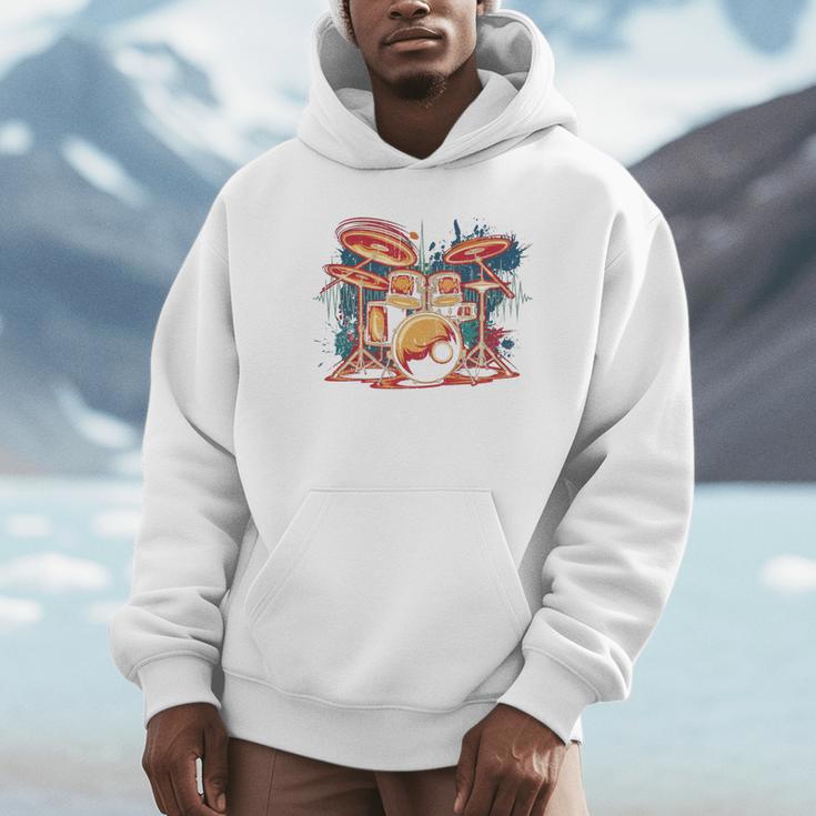 Dynamic Drum Kit For Drummers And Rock Music Lovers Sweatshirt Unisex Hoodie Dynamic Drum Kit For Drummers And Rock Music Lovers Sweatshirt Unisex Hoodie