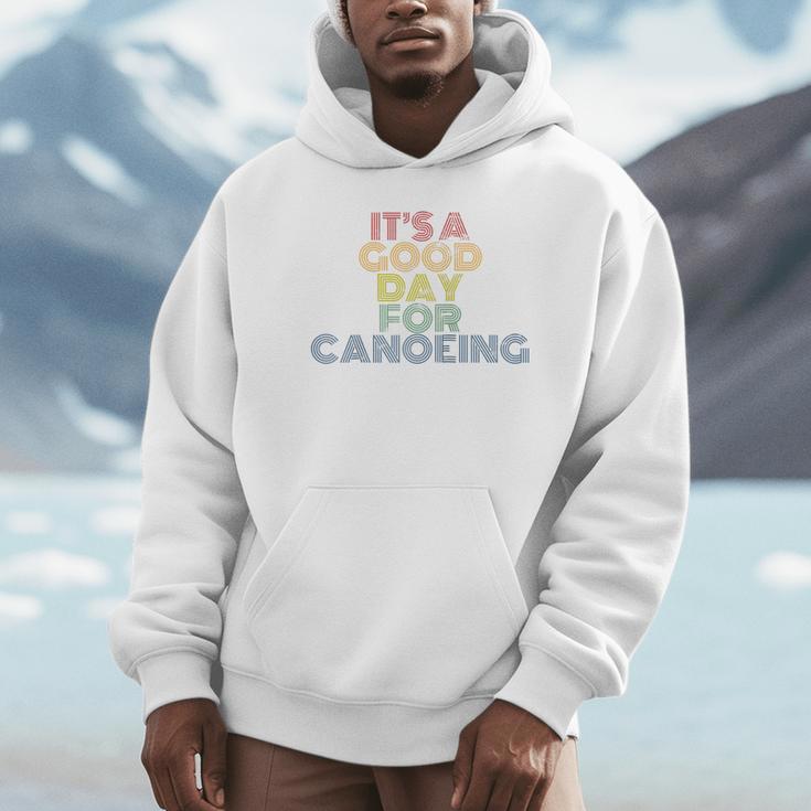 It's A Good Day For Canoeing Retro 70s Vintage Distressed Raglan Baseball Tee Unisex Hoodie