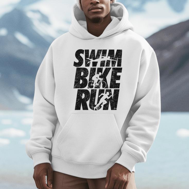 Swimming Cycling Running Triathlon Running Swimming Unisex Hoodie