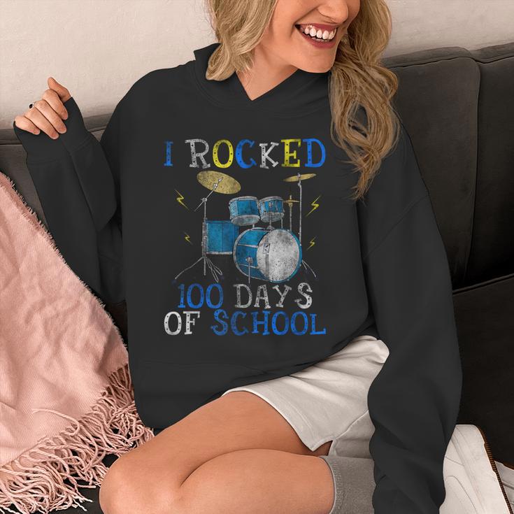 100th Day Of SchoolShirt Happy 100 Days Drum Kit Music Unisex Hoodie