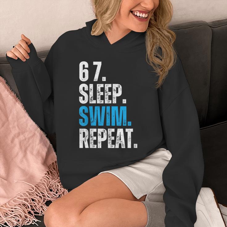 67 Sleep Swim Repeat Swimming Swimmer 67 Meme Unisex Hoodie