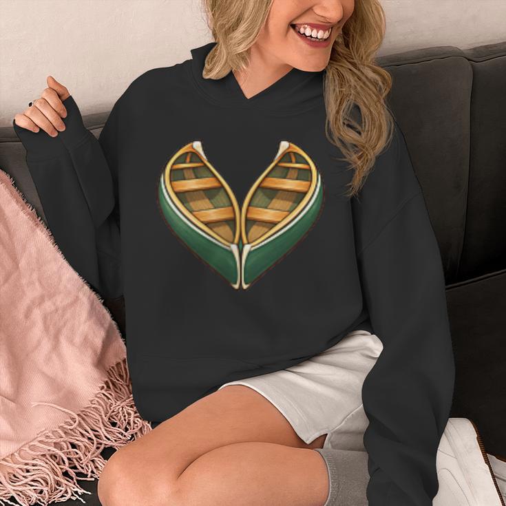 Canoe Heart Cute Minimalist Paddling Adventure Unisex Hoodie