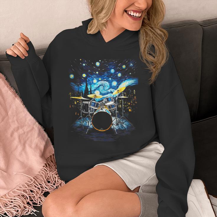 Drum Kit Percussionist Drummer Van Gogh Drums Unisex Hoodie Drum Kit Percussionist Drummer Van Gogh Drums Unisex Hoodie