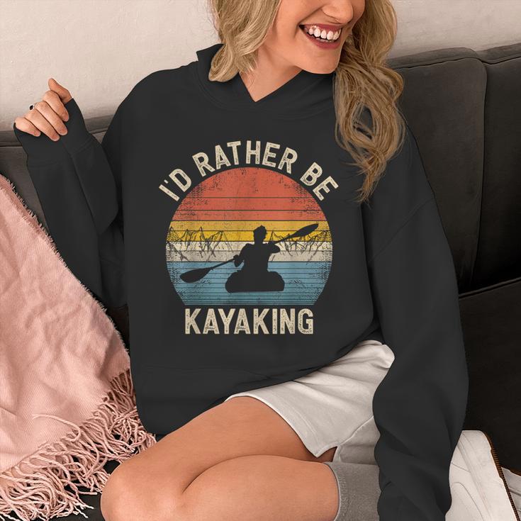 I'D Rather Be Kayaking Canoe Boating Vintage Kayak Unisex Hoodie
