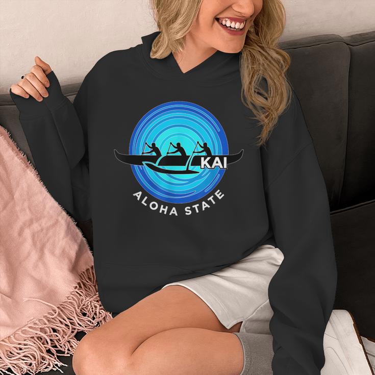 Kai Outrigger Canoe Hawaii Aloha State Paddling Retro Unisex Hoodie