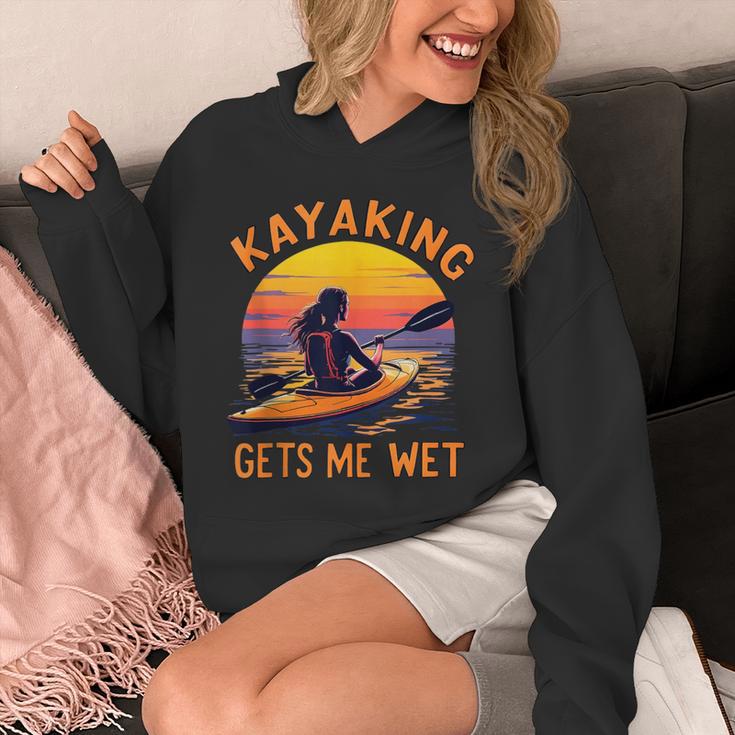 Kayaking Gets Me Wet Kayak Paddling Canoe Adult Joke Sleeveless Unisex Hoodie