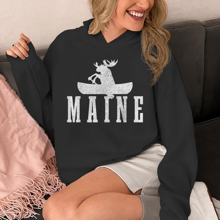 Maine Canoe Kayak Moose USA America Souvenir Unisex Hoodie