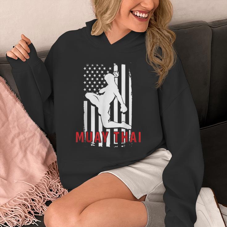 Muay Thai American Flag Fighter Patriotic Unisex Hoodie