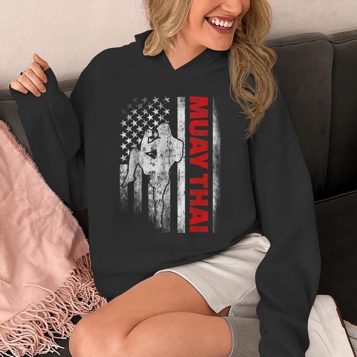 Muay Thai Boxing US American Flag Unisex Hoodie
